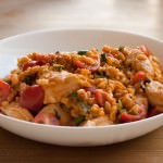 Ebly mit Hähnchenbrust, Tomate & Mozarella